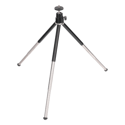 Trípode para Cámara Web / Altura Ajustable 15 a 30 cm (5.9 a 11.8 in) / Tornillo 1/4" Universal / 3 Secciones Aluminio / Inclinación Ajustable