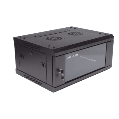 Gabinete de Montaje en Pared / 4 Unidades de Rack / 19" / Cristal Templado / Carga 40 kg / Acero / 600 x 450 x 281 mm