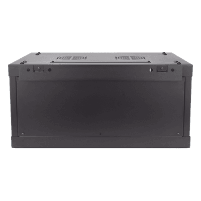 Gabinete de Montaje en Pared / 4 Unidades de Rack / 19" / Cristal Templado / Carga 40 kg / Acero / 600 x 450 x 281 mm