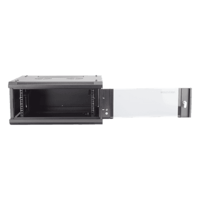 Gabinete de Montaje en Pared / 4 Unidades de Rack / 19" / Cristal Templado / Carga 40 kg / Acero / 600 x 450 x 281 mm