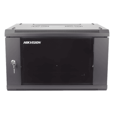 Gabinete de Montaje / 6 Unidades de Rack / 19" / Carga 40 kg / Puerta Cristal Templado / Pared o Piso / 600 x 368 x 450 mm (23.6 x 14.5 x 17.7 in)