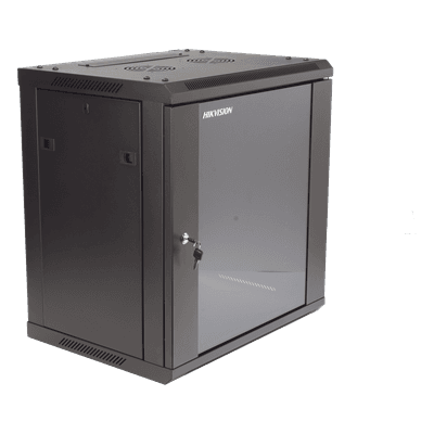 Gabinete de Pared y Piso / 12U Rack 19" / Cristal Templado / Carga 40 kg / Laterales Desmontables / 600 x 635 x 450 mm (23.6 x 25 x 17.7 in)