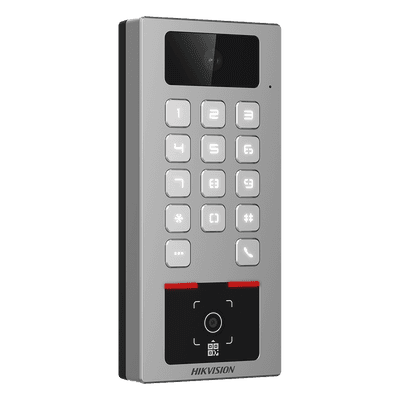 Terminal de Control de Acceso / Lector QR Exterior / Videoportero 2 MP / IP65 & IK09 / 100,000 Tarjetas / 300,000 Eventos / Bluetooth y App
