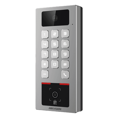 Terminal de Control de Acceso / Lector QR Exterior / Videoportero 2 MP / IP65 & IK09 / 100,000 Tarjetas / 300,000 Eventos / Bluetooth y App