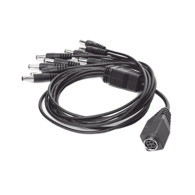 Cable de alimentación multivía / 9 vías / 8 cámaras TurboHD / 12 VCC / 500 mA por canal / Conector plug 3.5 mm