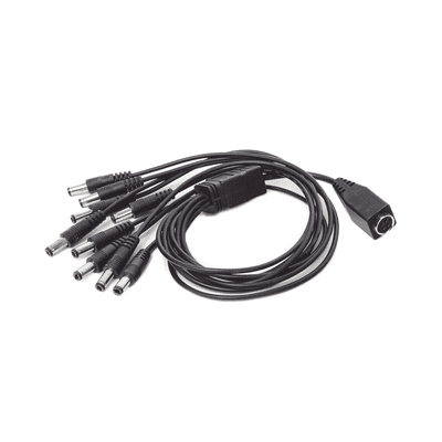 Cable de alimentación multivía / 9 vías / 8 cámaras TurboHD / 12 VCC / 500 mA por canal / Conector plug 3.5 mm